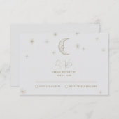 Star and Moon Celestial Wedding RSVP Card (Voorkant / Achterkant)