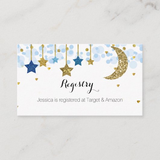 Star and Moon Registry Insert Informatiekaartje (Voorkant)