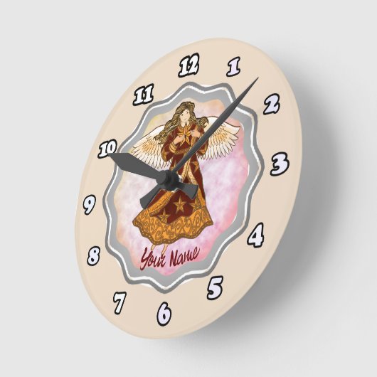 Star Angel Clock Ronde Klok (Hoek)