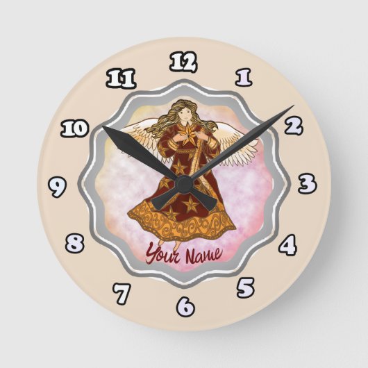 Star Angel Clock Ronde Klok (Voorkant)