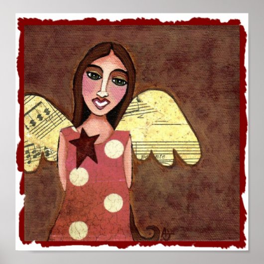 Star Angel w/ Musical Wings - print (Voorkant)