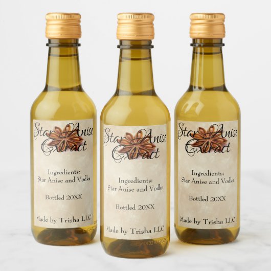 Star Anise Aangepast label Wijn Etiket (Flessen)
