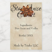Star Anise Aangepast label Wijn Etiket (Enkel label)