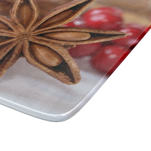 Star Anise Holiday Glass Cutting Board Snijplank (Hoek)