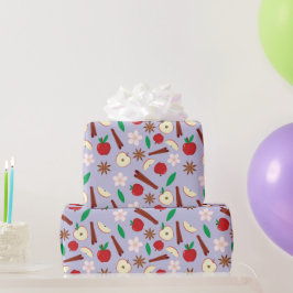 Star Anise, Kaneel, Appel, Bloemen Naadloze Herfst Cadeaupapier