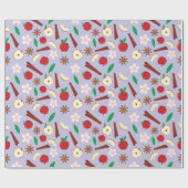 Star Anise, Kaneel, Appel, Bloemen Naadloze Herfst Cadeaupapier (Vlak)