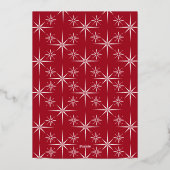 Star Art Deco Kerstvakantie Folie Uitnodiging (Achterkant)