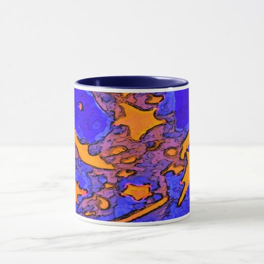 Star Art Mok met Navy Blue Handle en Inside (Midden)