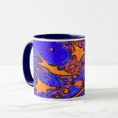 Star Art Mok met Navy Blue Handle en Inside (Voorkant links)