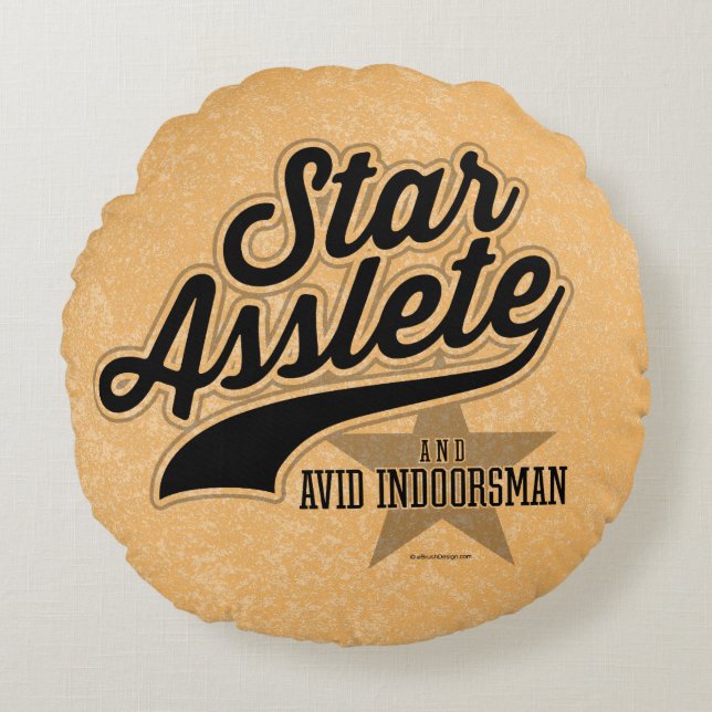 Star Asslete Ronde Pillow Rond Kussen (Voorkant)