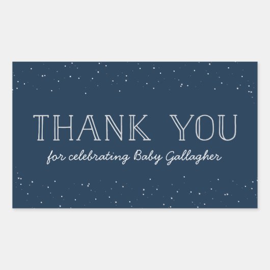 Star baby shower bedankt sticker (Voorkant)
