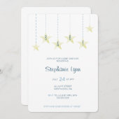Star Baby shower Invitation Kaart (Voorkant / Achterkant)