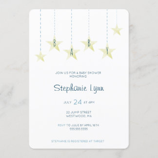 Star Baby shower Invitation Kaart