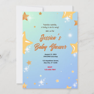 Star Baby shower Kaart