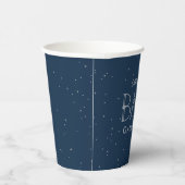 Star baby shower navy blue gepersonaliseerd papieren bekers (Rechts)