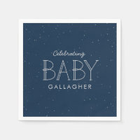 Star baby shower navy blue gepersonaliseerd