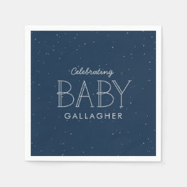 Star baby shower navy blue gepersonaliseerd servet