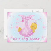 Star BabyShower Uitnodigt Uitnodiging Briefkaart (Voorkant / Achterkant)