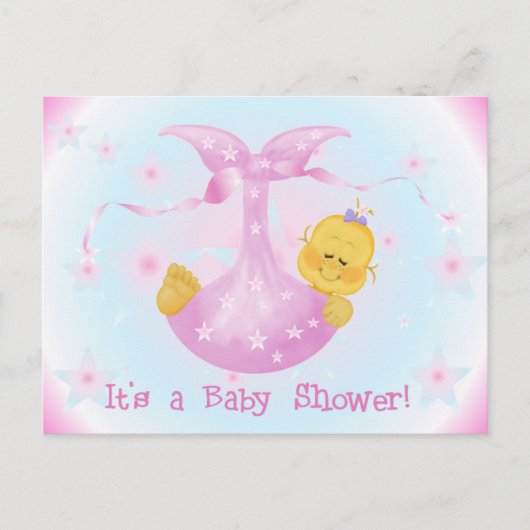 Star BabyShower Uitnodigt Uitnodiging Briefkaart (Voorkant)