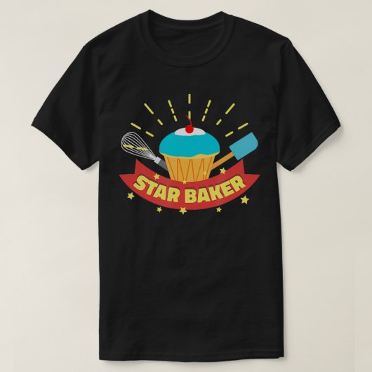 Star Baker I Funny Baking Cupcake Muffin T-shirt (Design voorkant)