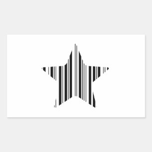 STAR BAR CODE Stellar Barcode Patroon Ontwerp Rechthoekige Sticker