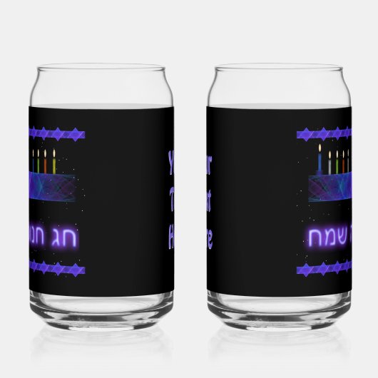 Star Bar Menorah Blikvorm Glas (Links)