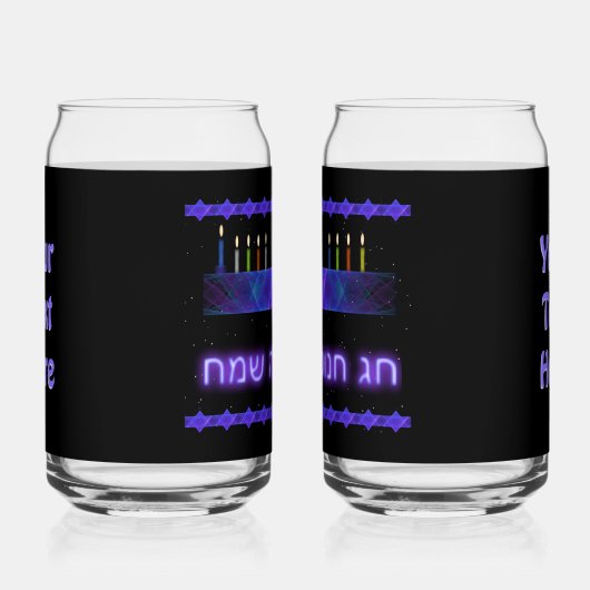 Star Bar Menorah Blikvorm Glas (Rechts)