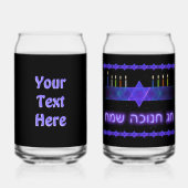 Star Bar Menorah Blikvorm Glas (Achterkant)