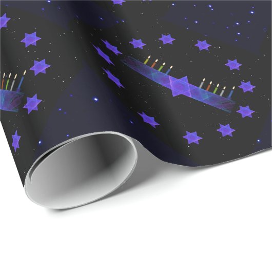 Star Bar Menorah Cadeaupapier (Rol Hoek)