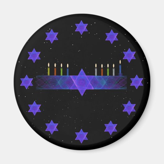 Star Bar Menorah Magneet (Voorkant)