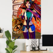 Star Beam Science Fiction Fantasy Art Poster (Thuiskantoor)