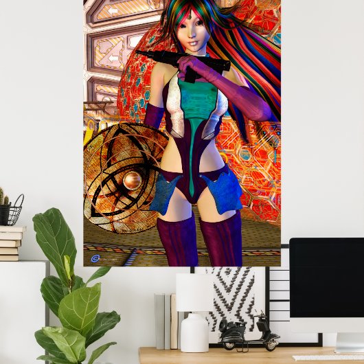 Star Beam Science Fiction Fantasy Art Poster (Thuiskantoor)