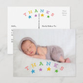 Star Bedankt | Foto Baby Dank u Briefkaart (Voorkant / Achterkant)