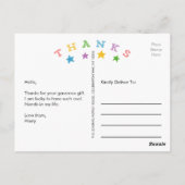 Star Bedankt | Foto Baby Dank u Briefkaart (Achterkant)