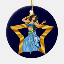 Star Belly Dancing Girl Keramisch Ornament