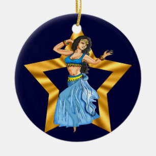 Star Belly Dancing Girl Keramisch Ornament