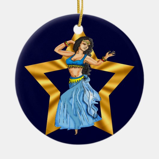 Star Belly Dancing Girl Keramisch Ornament (Voorkant)