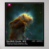 Star Birth Cloud M16 Hubble Telescope Foto Poster (Voorkant)