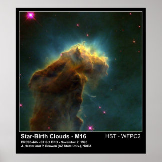 Star Birth Cloud M16 Hubble Telescope Foto Poster