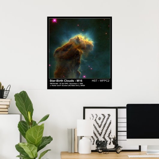Star Birth Cloud M16 Hubble Telescope Foto Poster (Thuiskantoor)