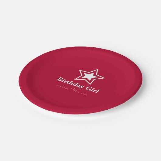 Star Birthday Girl Party Papieren Bordje (Gekanteld)