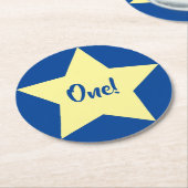 Star Birthday Party Ronde Kartonnen Onderzetter (Gebogen)