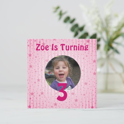 Star Birthday Uitnodiging (Staand voorkant)