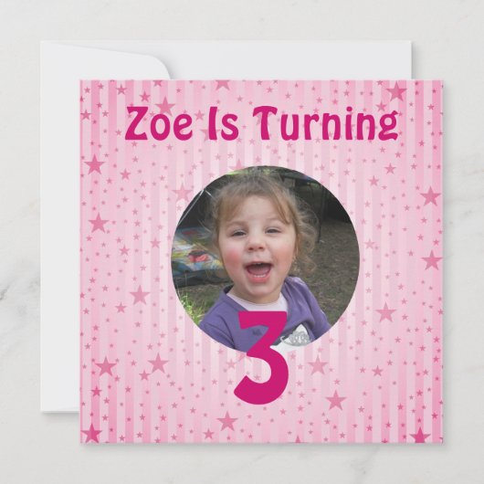 Star Birthday Uitnodiging (Voorkant)