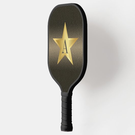 Star Black & Gold Pickleball Star Player Monogram Pickleball Paddle (Links)