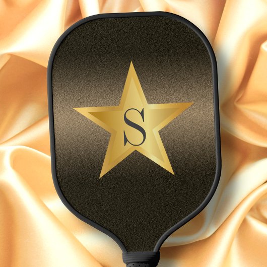 Star Black & Gold Pickleball Star Player Monogram Pickleball Paddle