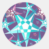 Star Blast Ronde Sticker (Voorkant)