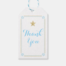 Star Blue Gold Glitter Bedankt