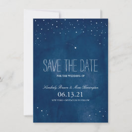 Star Blue Waterverf afzetten | Datum opslaan Save The Date