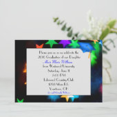 Star Bokeh met Blue Afstuderen Pet Kaart (Staand voorkant)